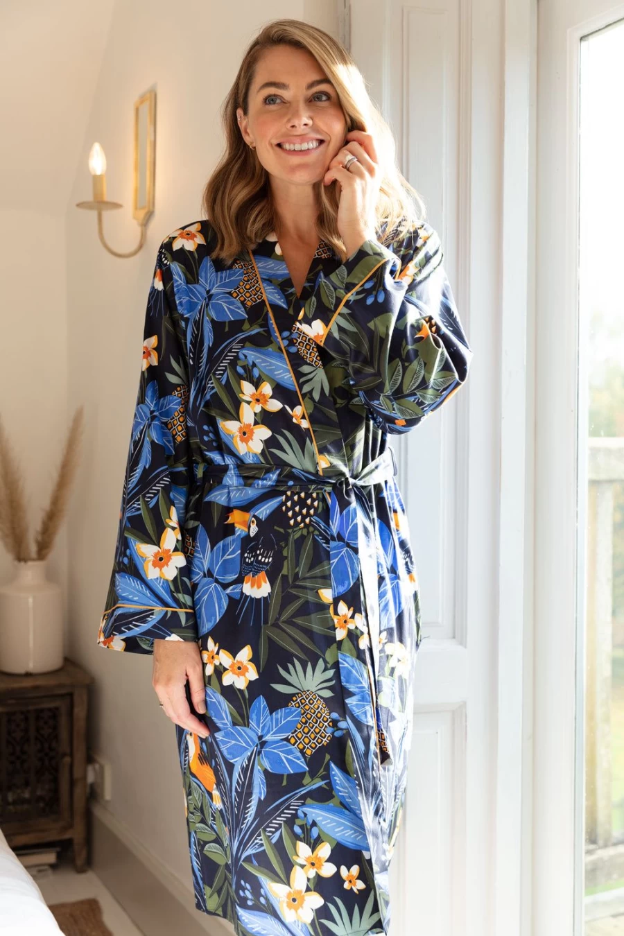 Cyberjammies Sierra Short Dressing Gown in Multi Color - Lightweight Summer Robe