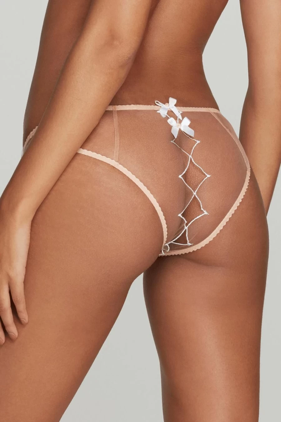 Agent Provocateur Lorna Ouvert Lingerie Set in Sand/White - Elegant Corset & Garter Belt