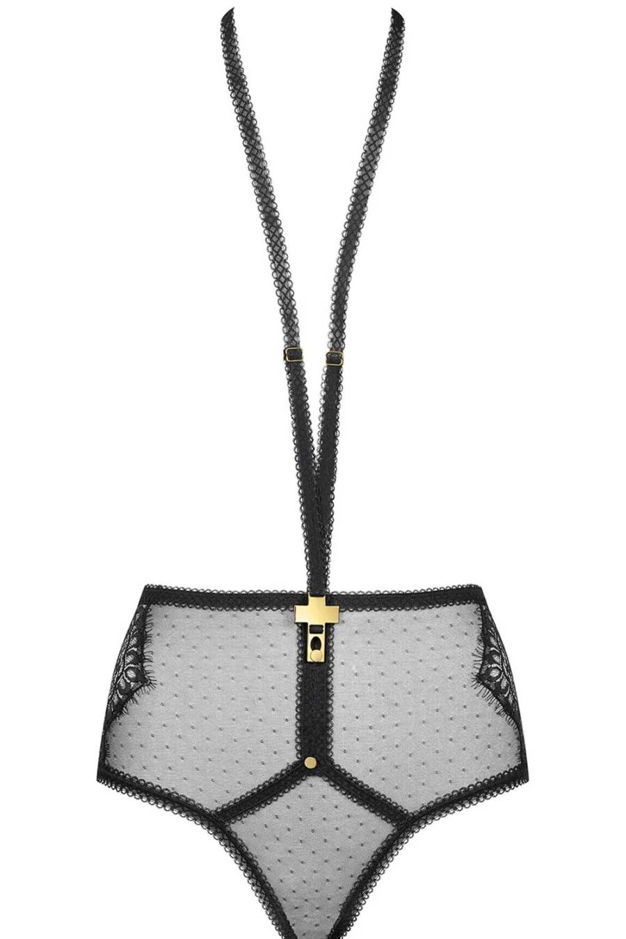 "Maison Close Black Divine Harness Brief - Luxury Lingerie Inspiration"