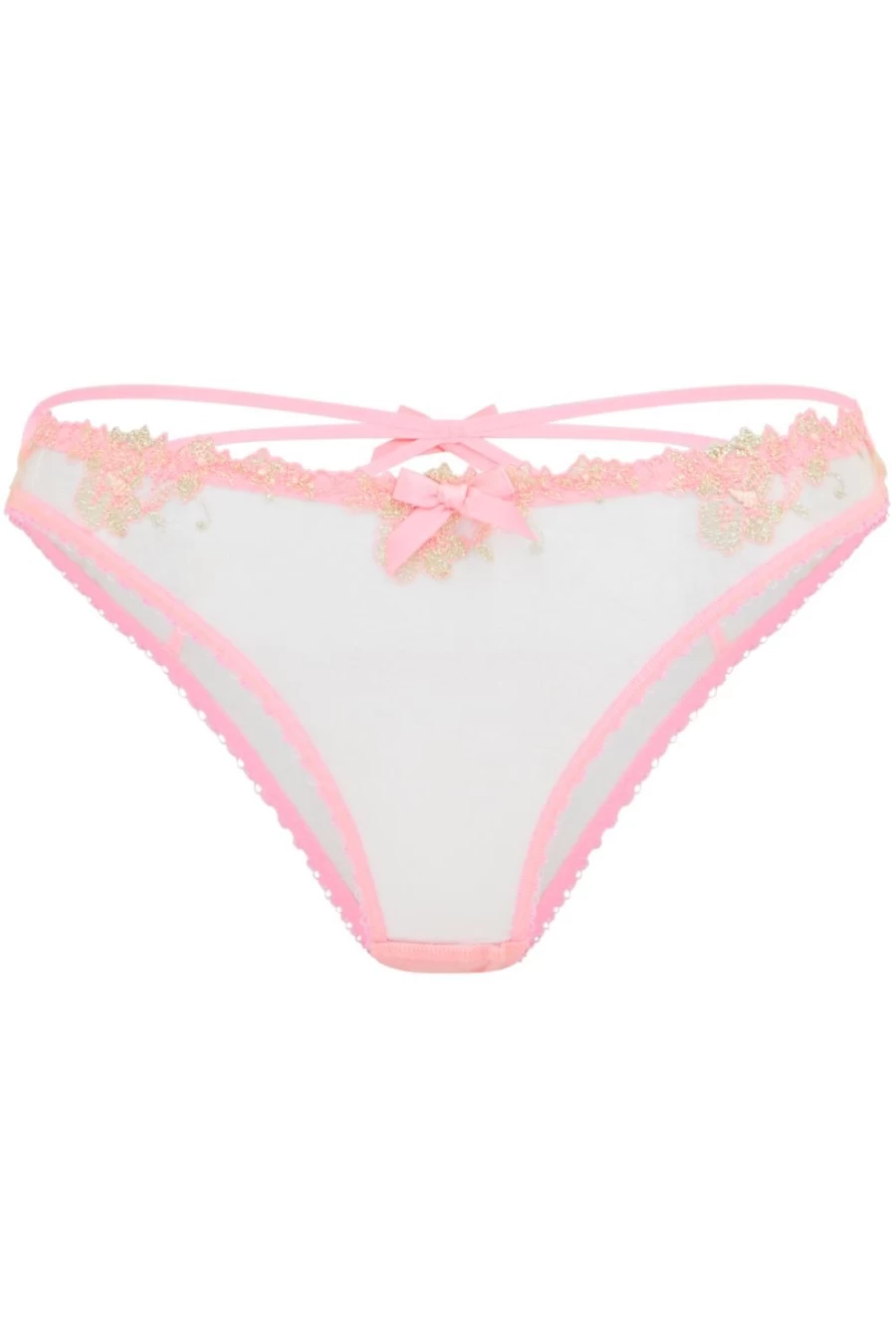 Agent Provocateur Tessy Brief Lingerie in Pink & Sand - Luxury Women's Underwear