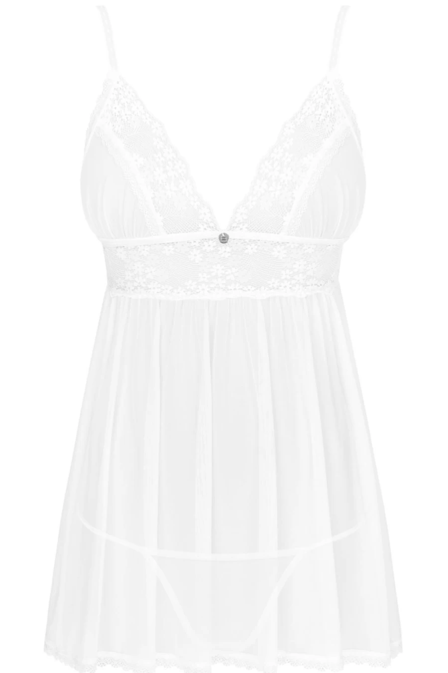 Obsessive White Babydoll Lingerie & Thong Set - Heavenly Sensual Sleepwear