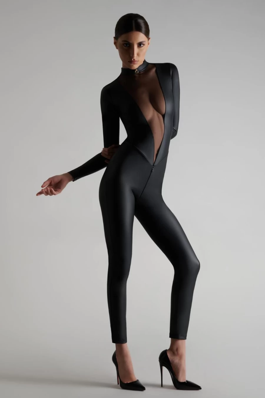 Maison Close Black Chambre Noire Catsuit - Luxury Latex Bodysuit for Women