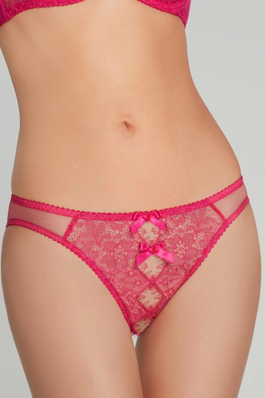 Agent Provocateur Lorna Lace Ouvert Fuchsia Lingerie Set
