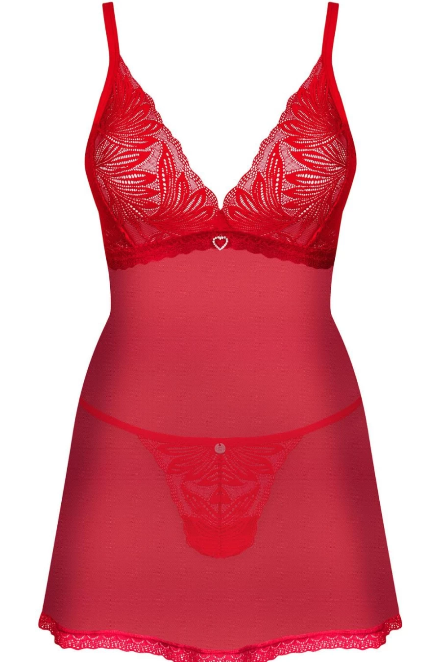 Obsessive Red Chilisa Babydoll & Thong Lingerie Set