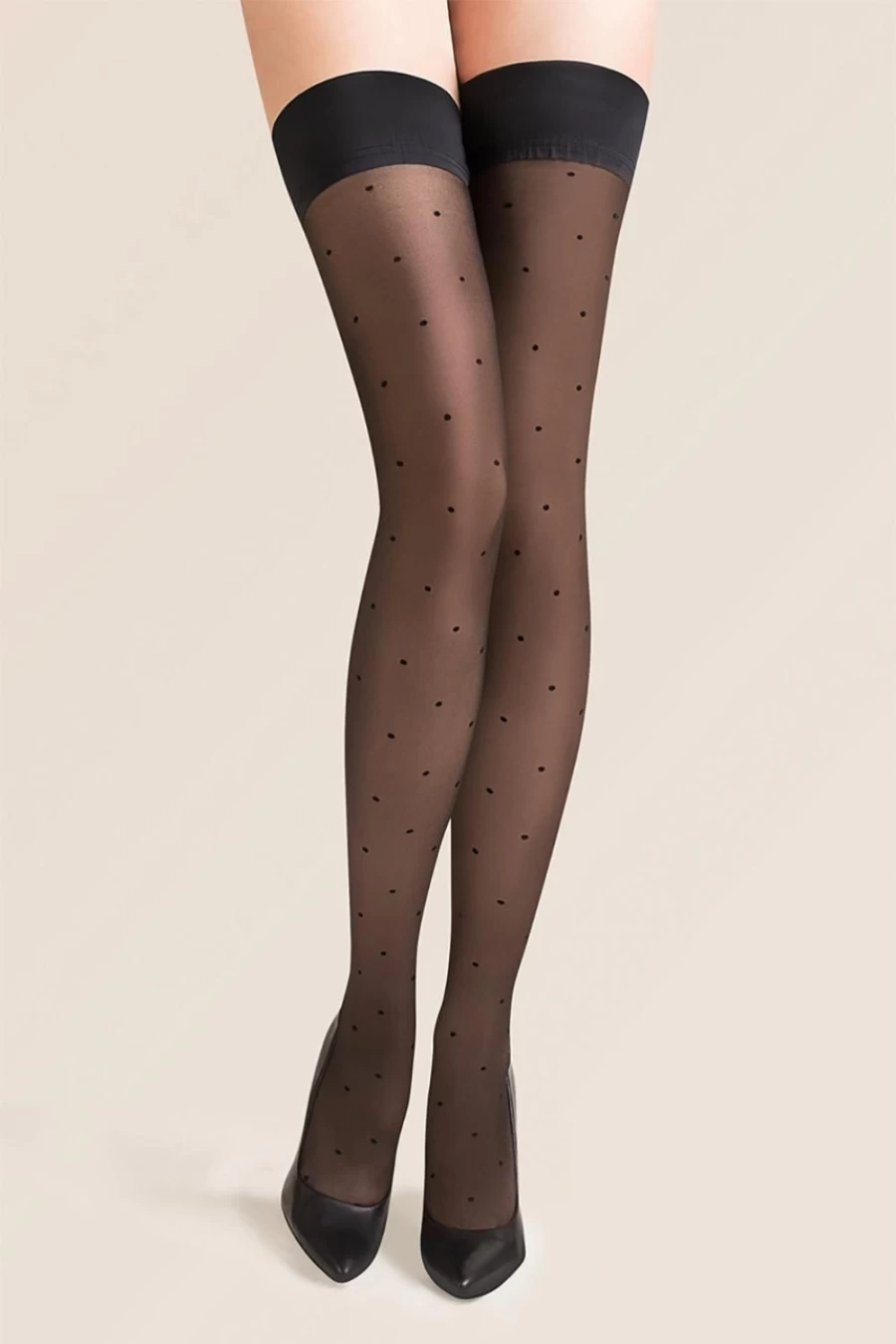 Gabriella Puntina Polka Dot Hold Ups - Stylish Women's Thigh High Stockings