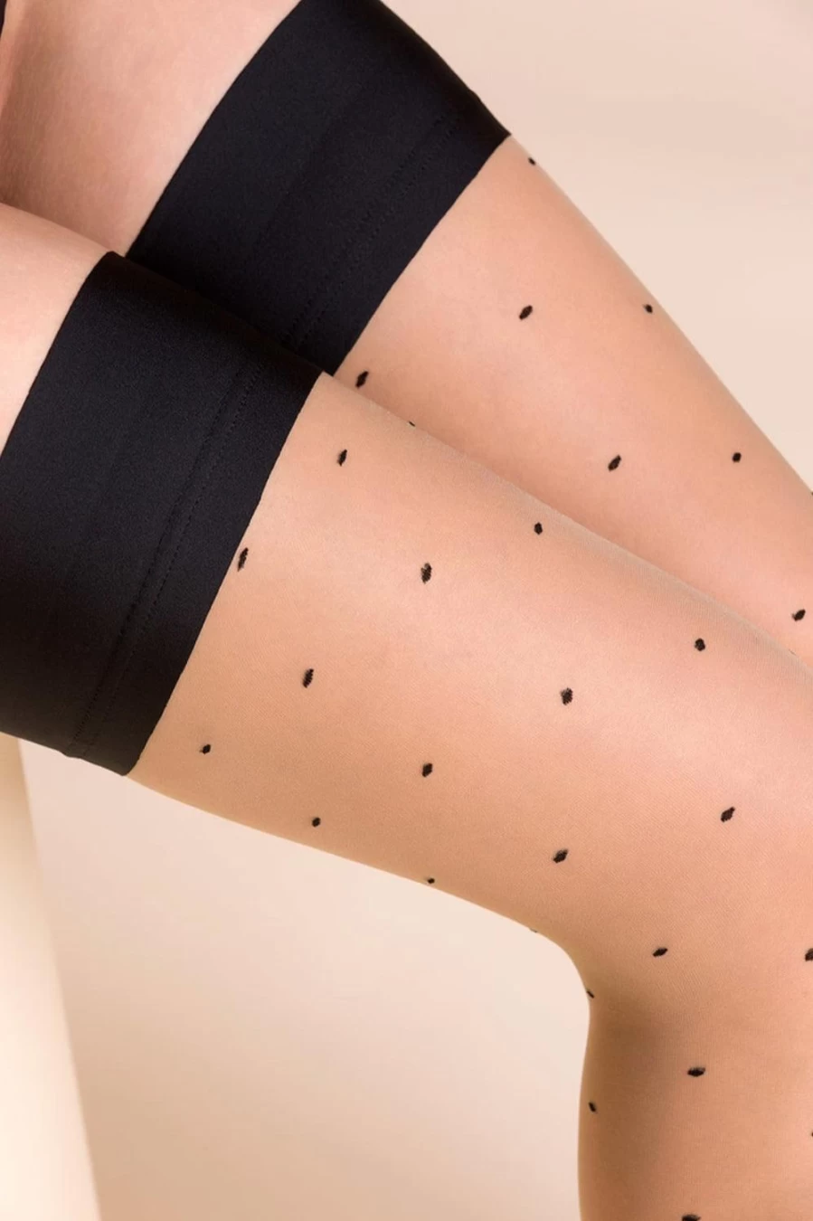 Gabriella Puntina Polka Dot Hold Ups - Stylish Women's Thigh High Stockings