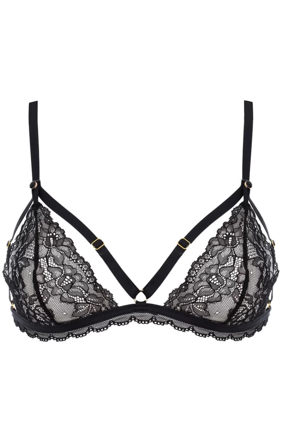 Maison Close Black Lace Openable Triangle Bra - Le Petit Secret