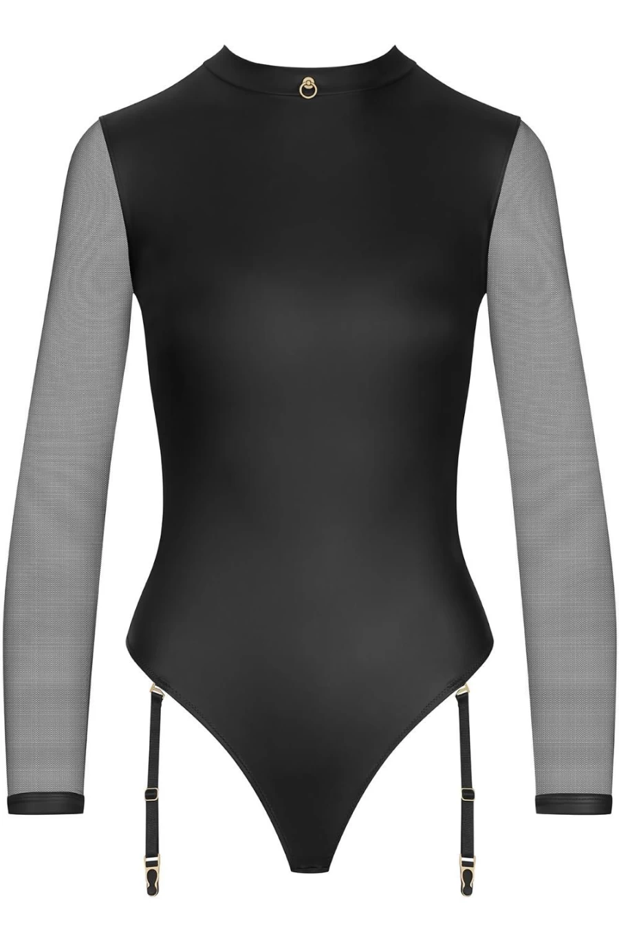 "Maison Close Black Long Sleeved Thong Bodysuit - Chambre Noire Lingerie"