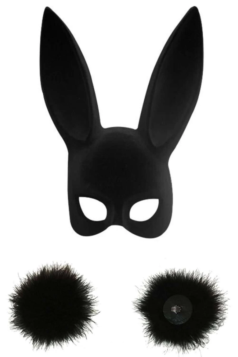 Maison Close Black Bunny Mask with Feather Tail - Les Fetiches Collection