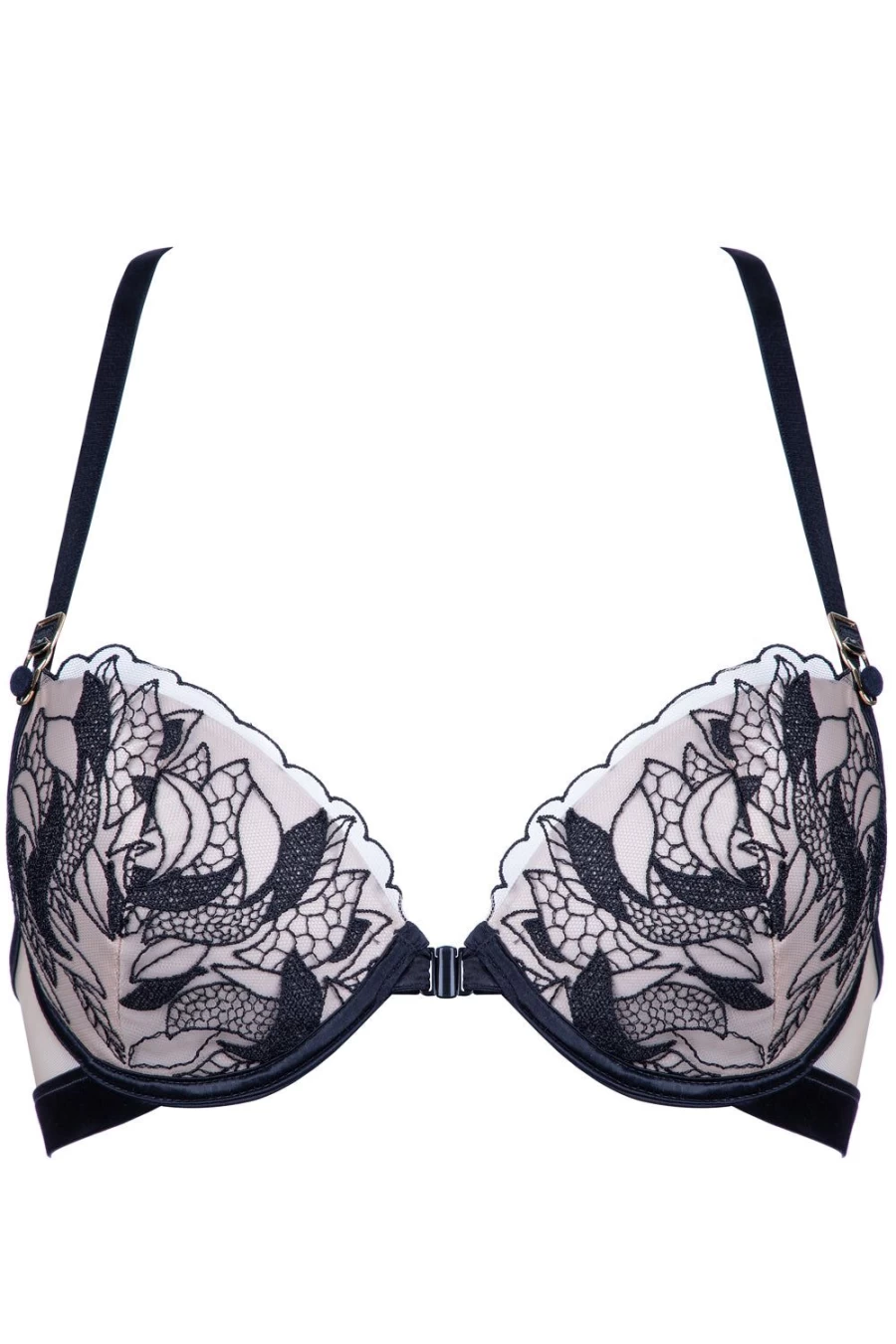 Prelude Black Rita Push Up Bra - Lift & Enhance Comfortable Underwire Lingerie