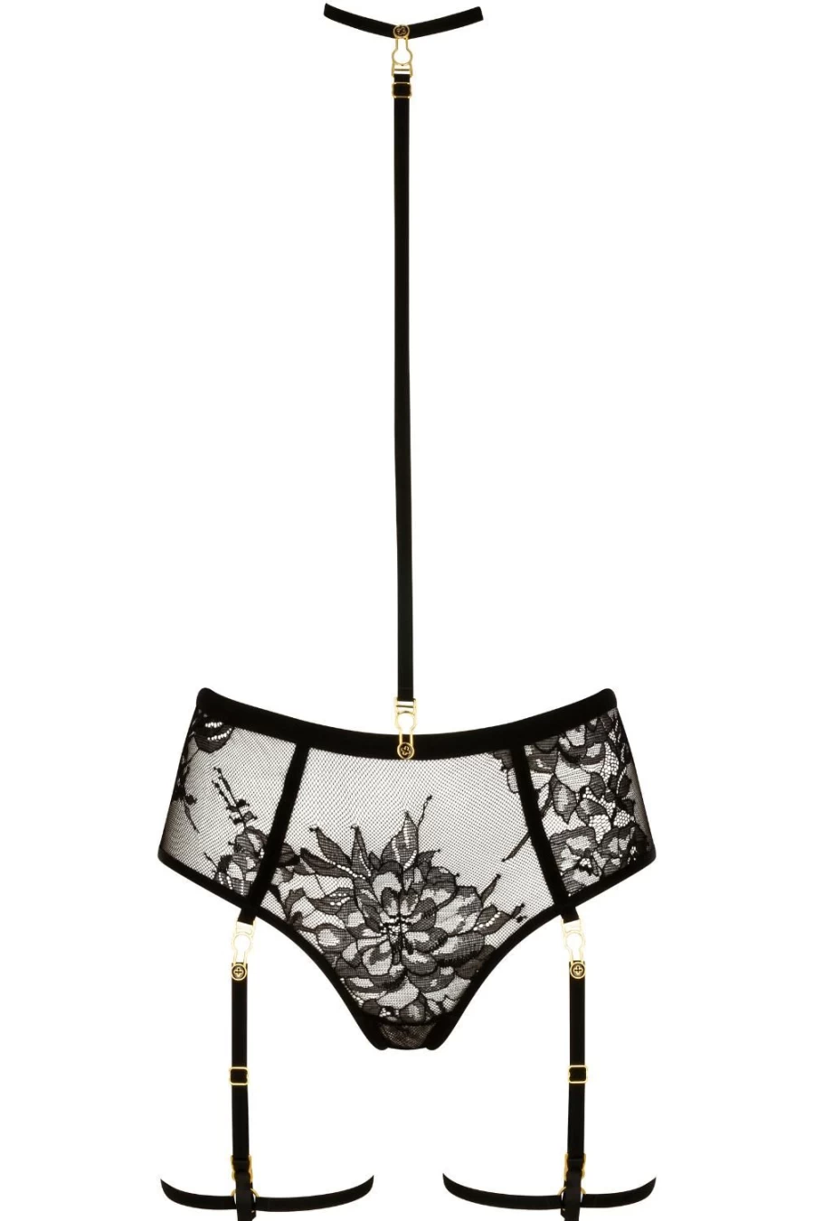 Atelier Amour Divine Promesse Black Open Harness Brief Lingerie