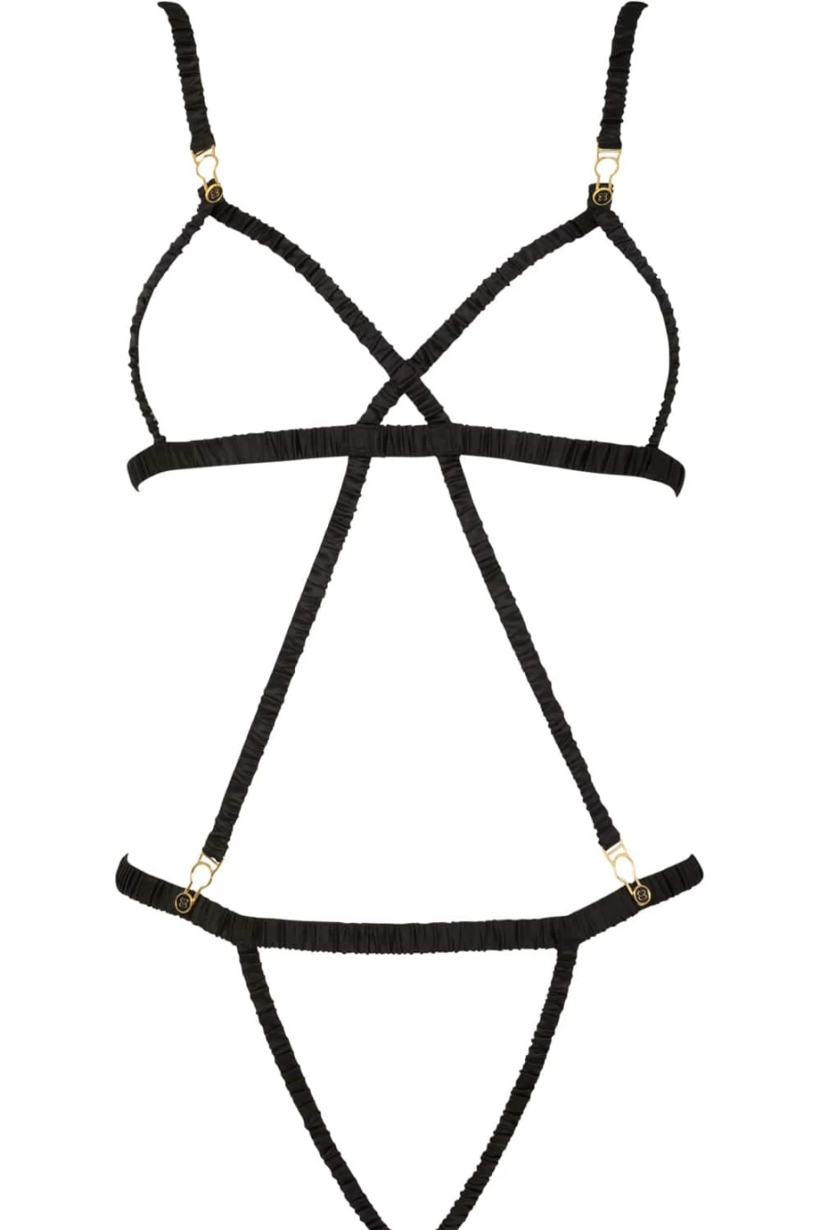 Atelier Amour Black Open Harness Bodysuit - Pleasure Fashion Lingerie