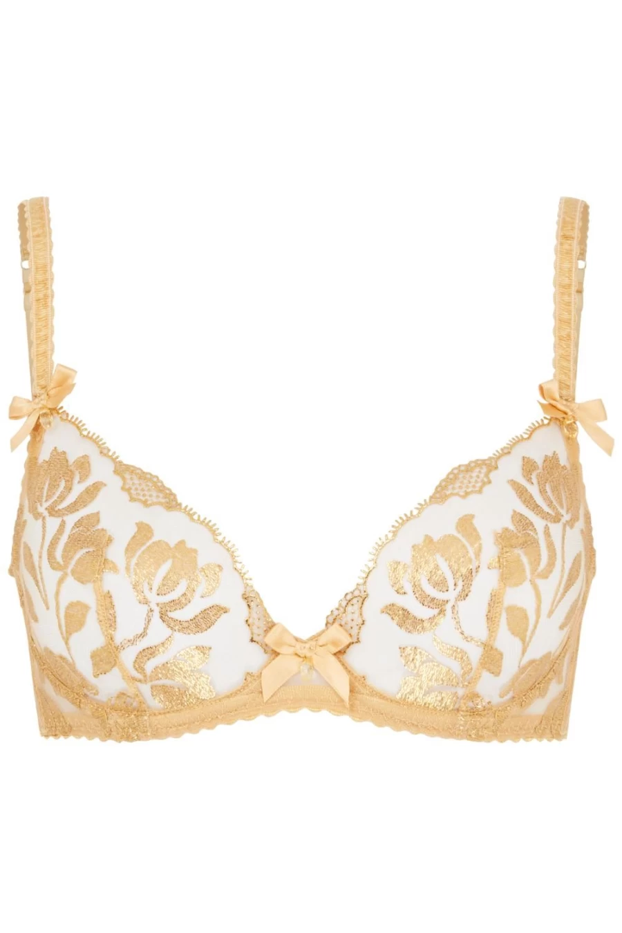 Agent Provocateur Gold Sparkle Plunge Underwired Bra - Lingerie for Women