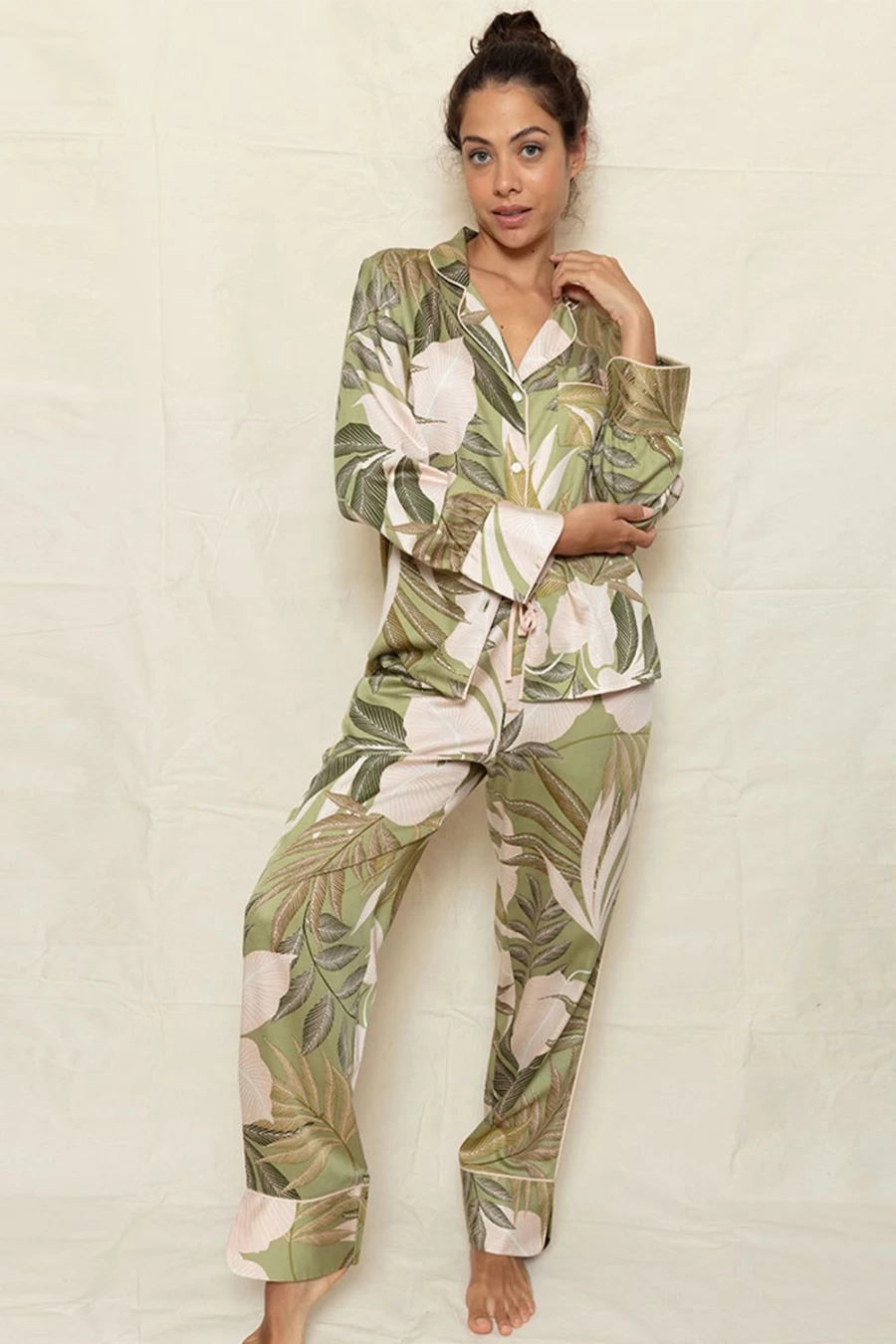 Fable & Eve Richmond Leaf Print Multi-Color Pyjama Set - Floral Pajamas for Women
