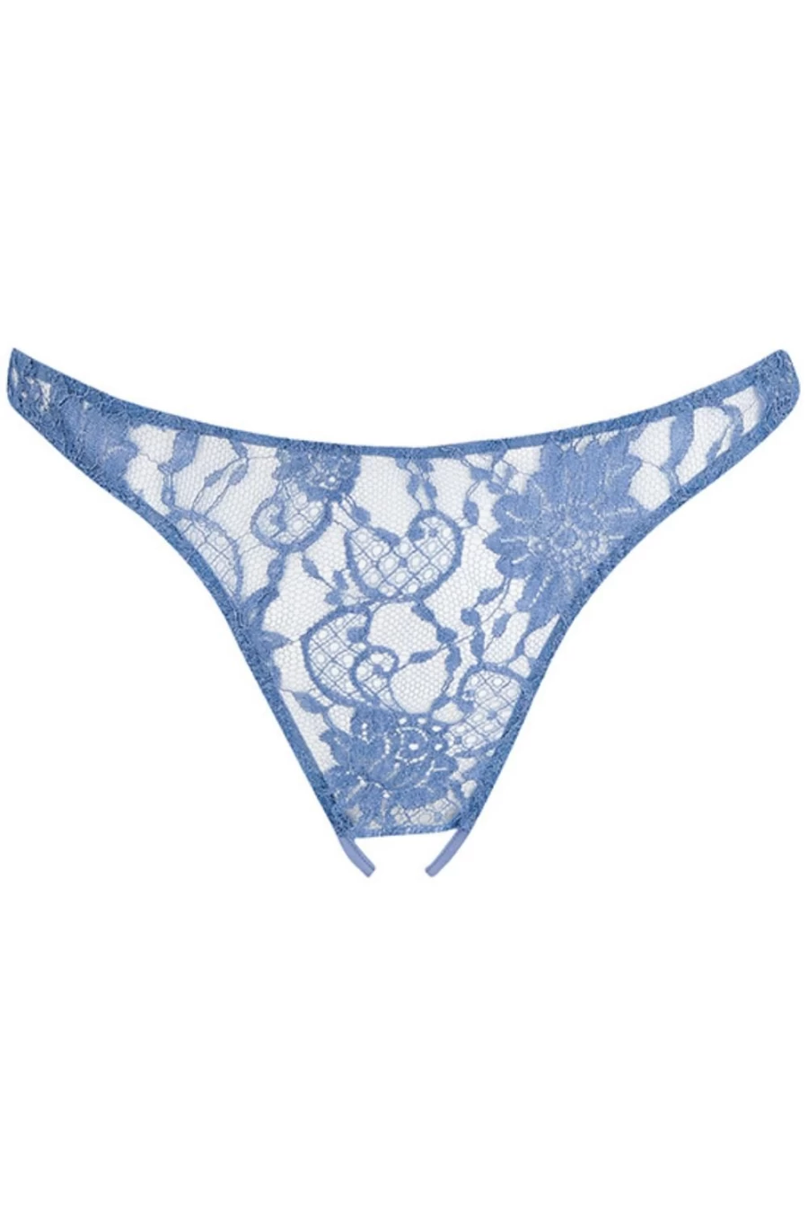 Coco de Mer Sky Blue Hera Lace Open Knicker - Elegant Women's Lingerie
