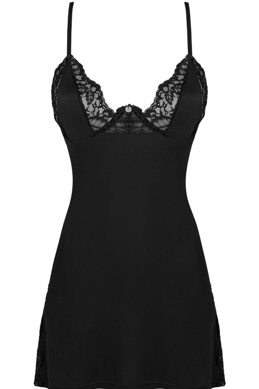 Obsessive Black Bellastia Chemise & Thong Lingerie Set