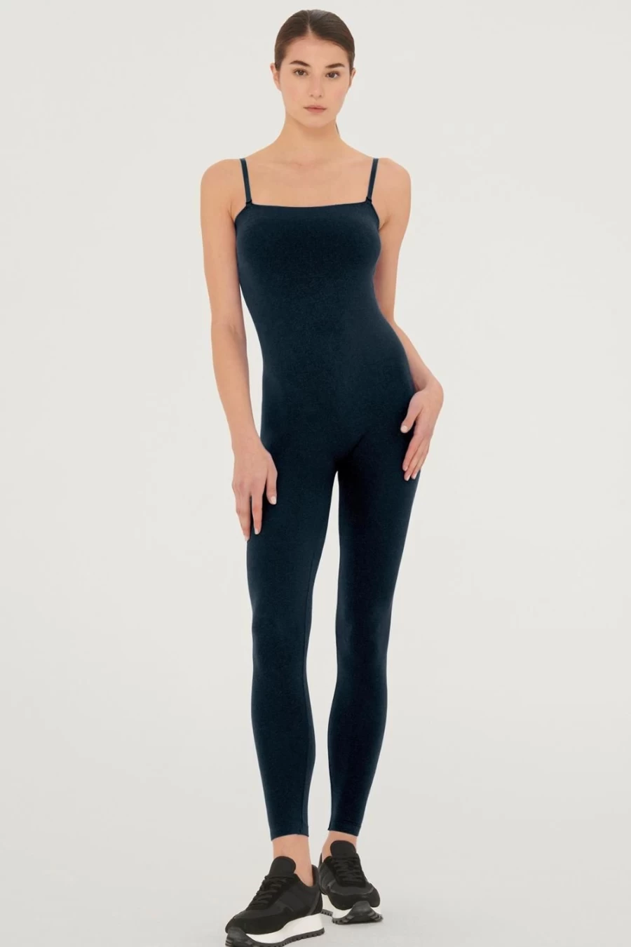 Wolford Shiny Black Pewter Jumpsuit - Elegant Metallic Finish Women's One-Piece