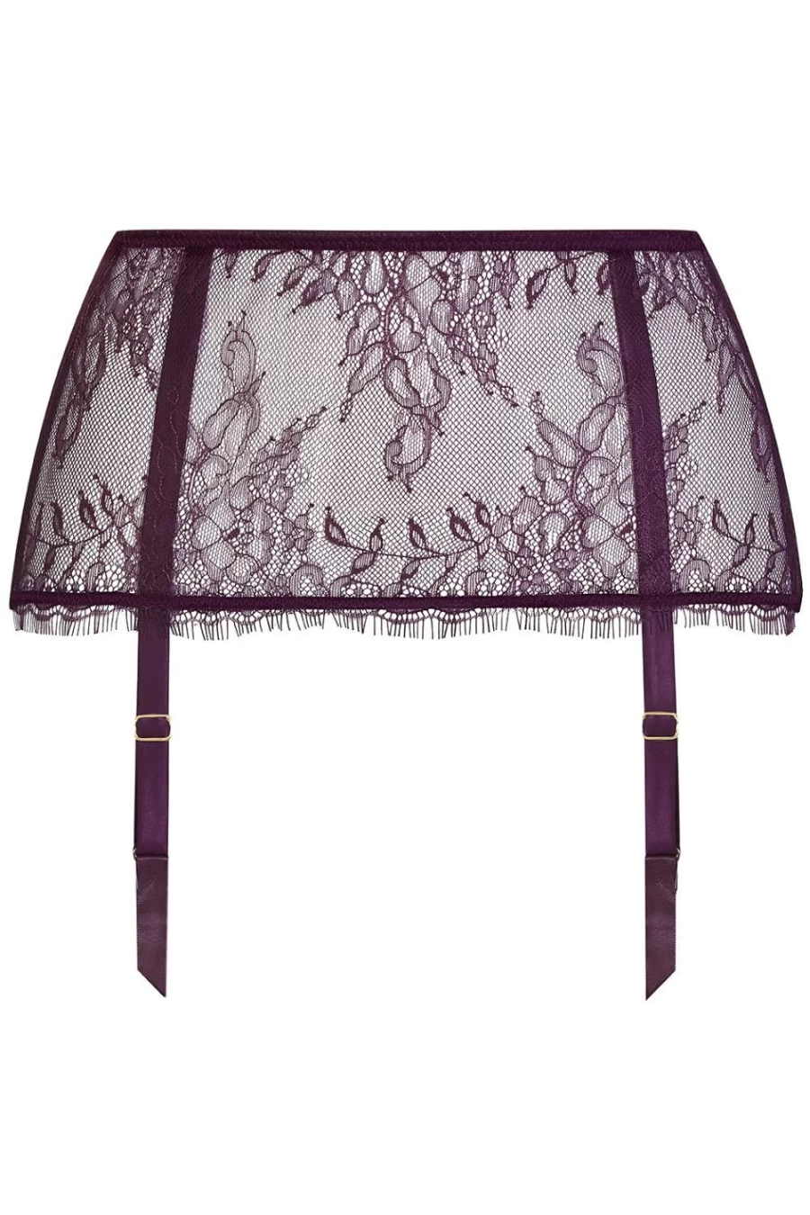 Maison Close Purple Villa Satine Suspender - Elegant Lingerie Garter Belt
