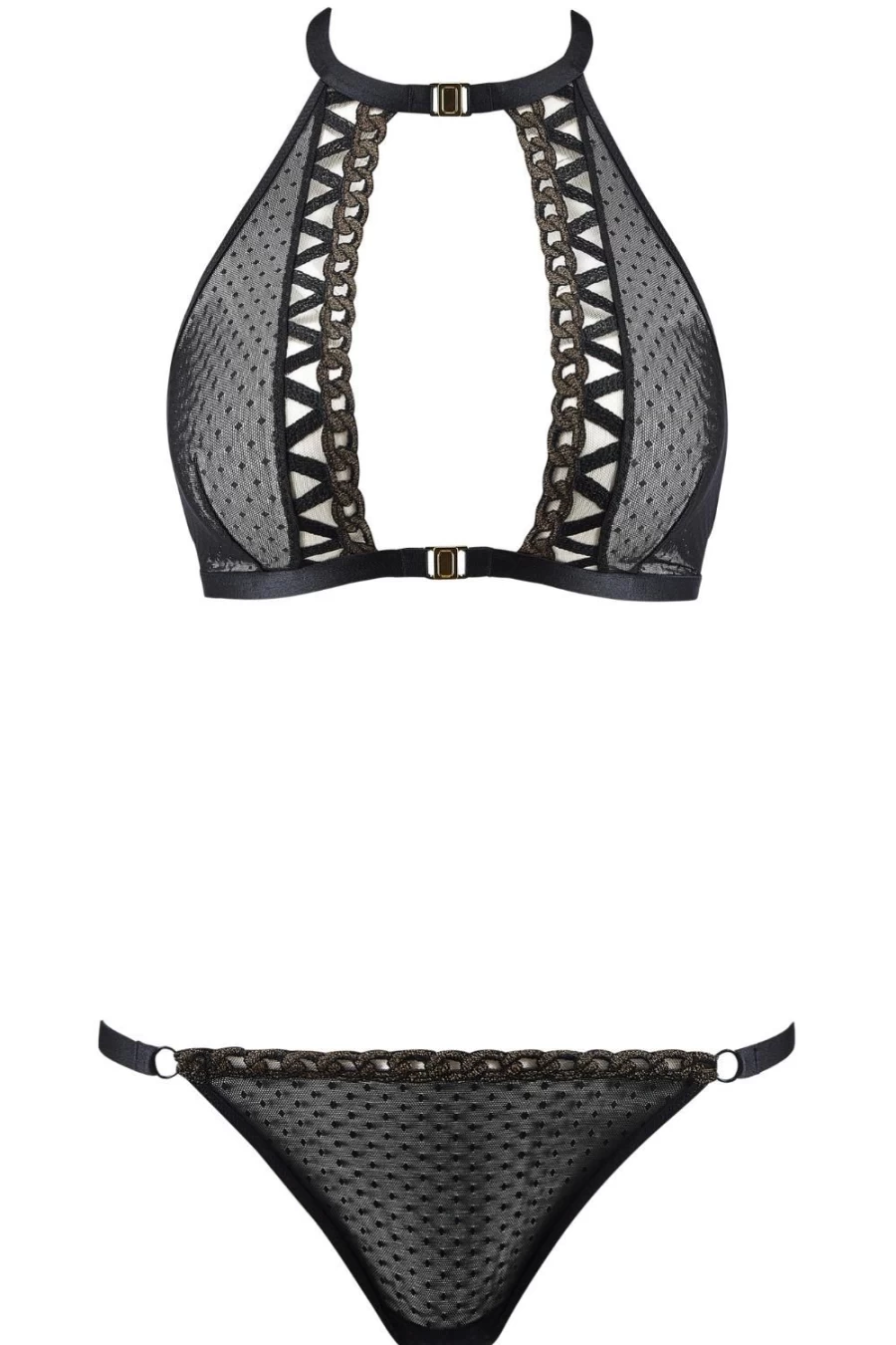 Aubade Golden Black Unchain Me Up Bralette & Brief Set - Lingerie