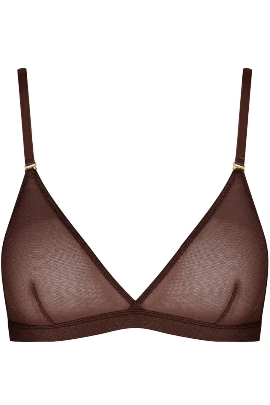 Maison Close Triangle Bra in Chocolate & Neon Orange - Corps A Corset Lingerie