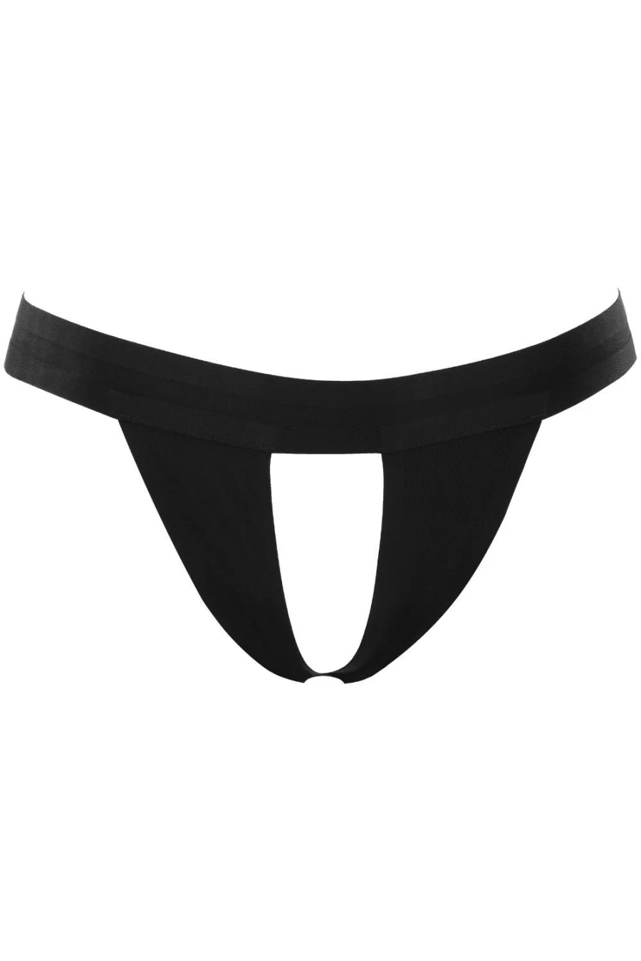 Maison Close Black Tapage Nocturne Open Thong - Luxury Lingerie