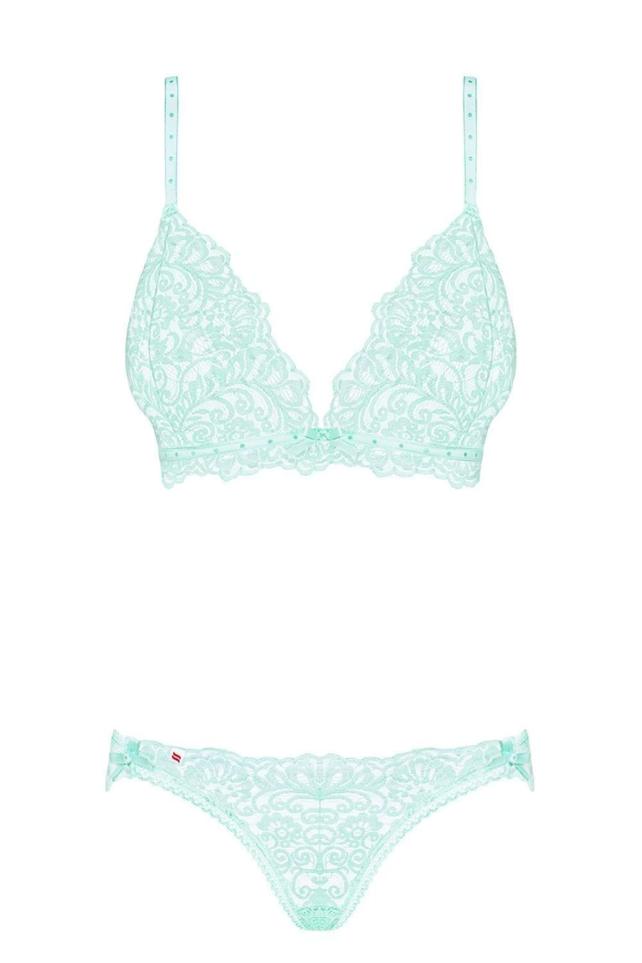 Obsessive Mint Lace Bra & Brief Set - Size L-XL (UK 12-14) - Delicanta Comfort Wear