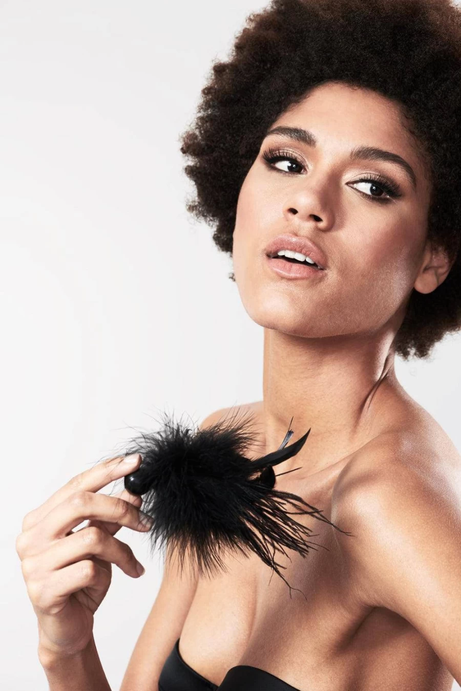 "Bijoux Indiscrets Black Feather Tickler - Sensual Pom Pom Play Accessory"