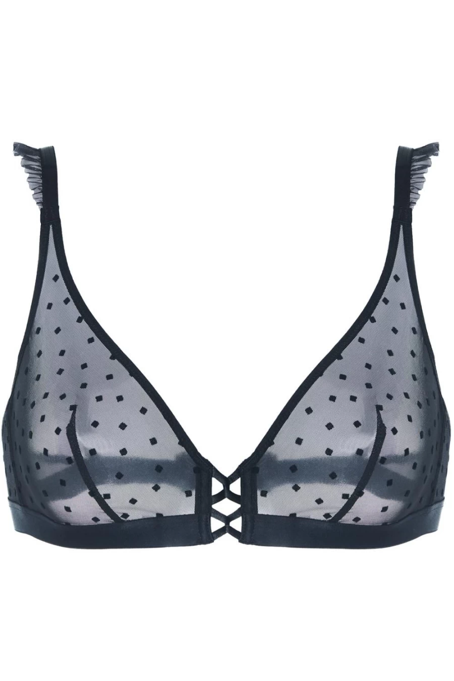 Simone Pérèle Lucie Soft Cup Triangle Bra in Black - Comfortable Lace Bralette for Women