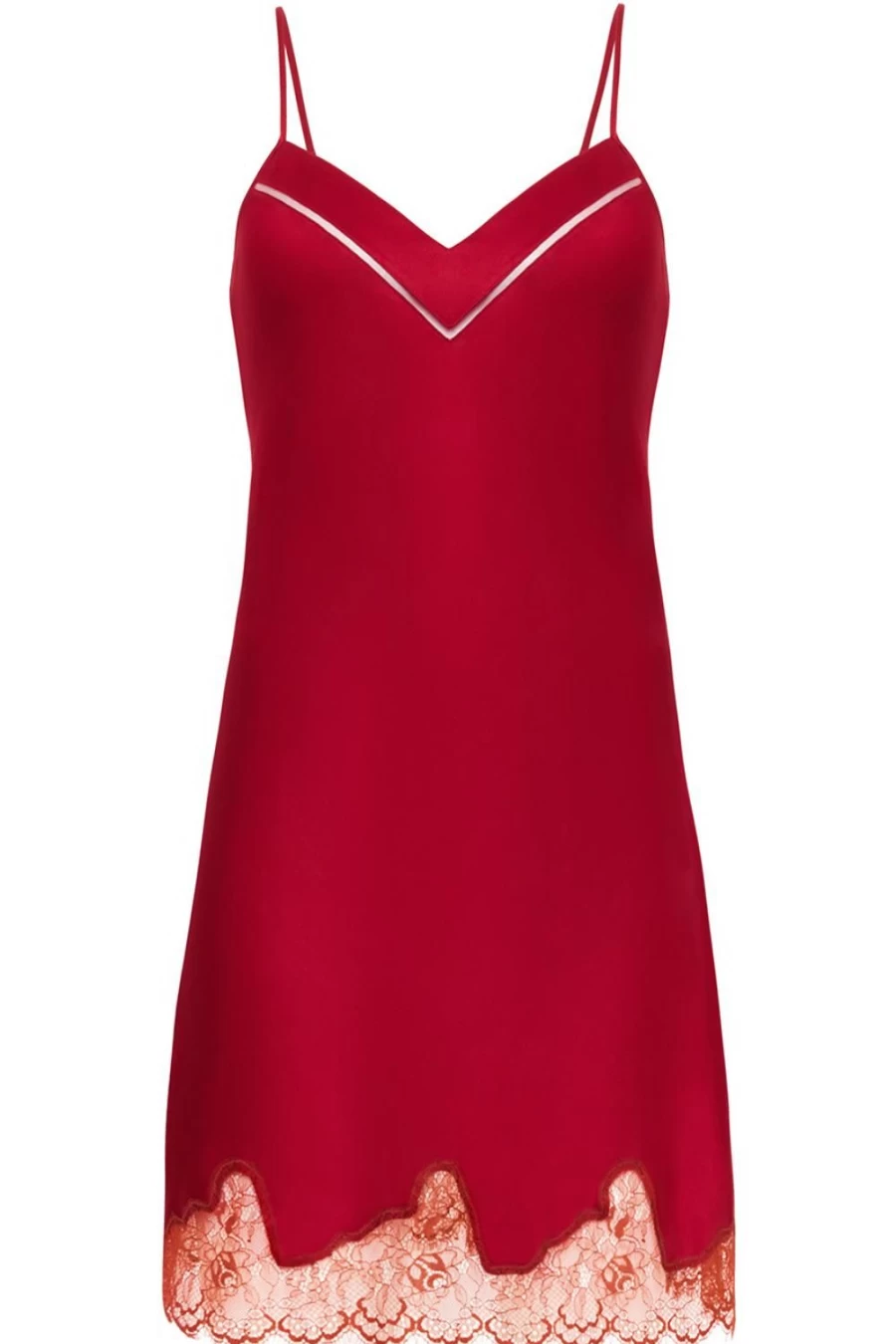 Simone Pérèle Nocturne Silk Nightdress in Tanga Red - Luxurious Women's Sleepwear