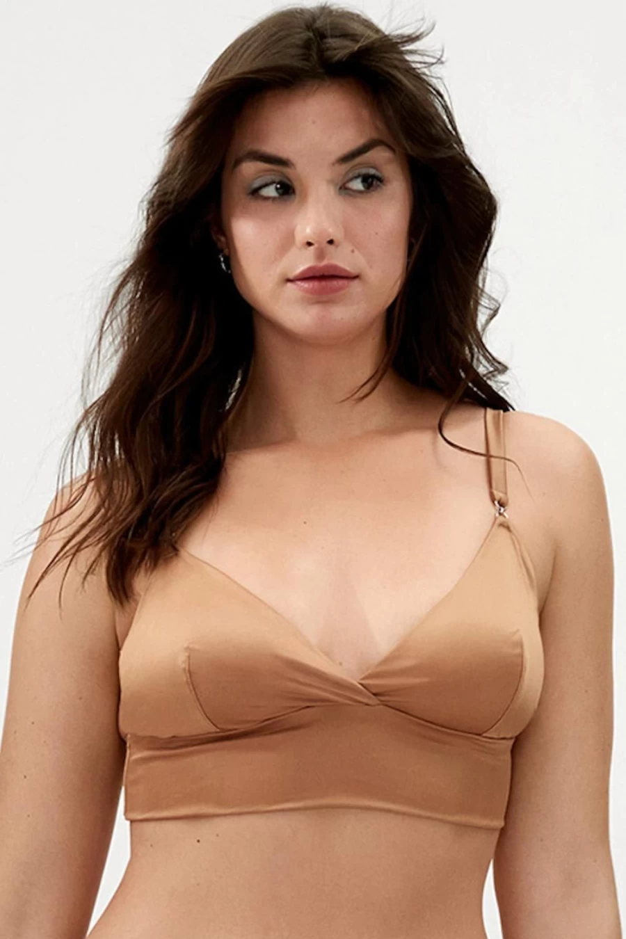 "Icone Martine Bustier Bra in Caramel - Lace Underwire Corset Top for Women"