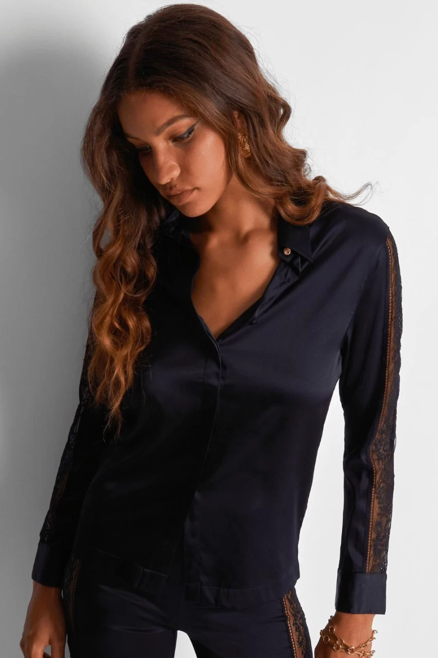 Aubade Midnight Whisper Blouse - Elegant Black Women's Top