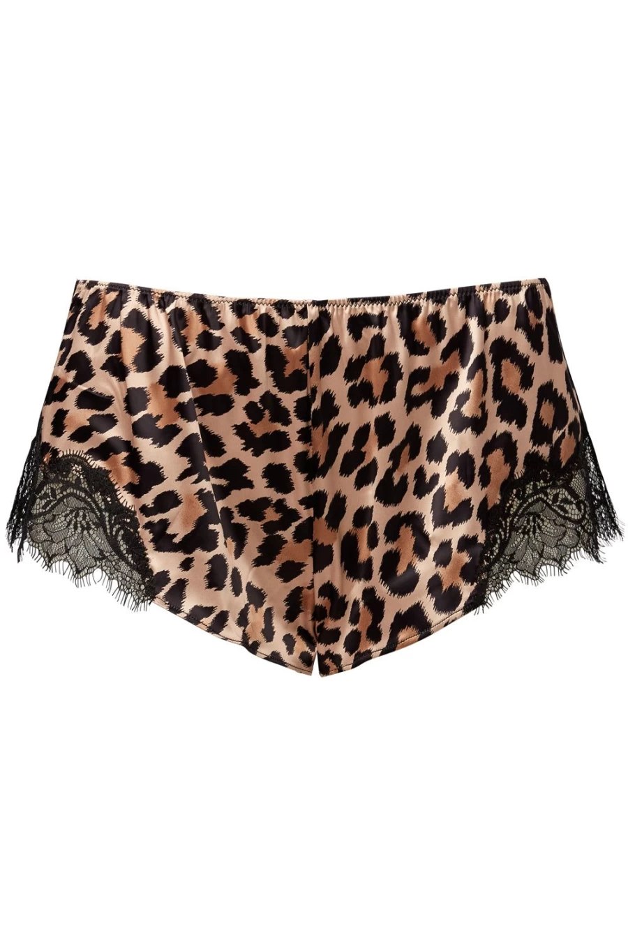 "Sainted Sisters Scarlett Silk French Knicker - Animal Print & Black Luxury Underwear"