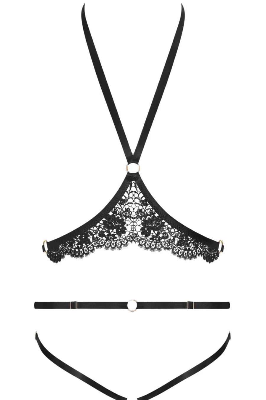 "Maison Close Le Ravissant Luxury Harness & Thong Set - Elegant Lingerie"