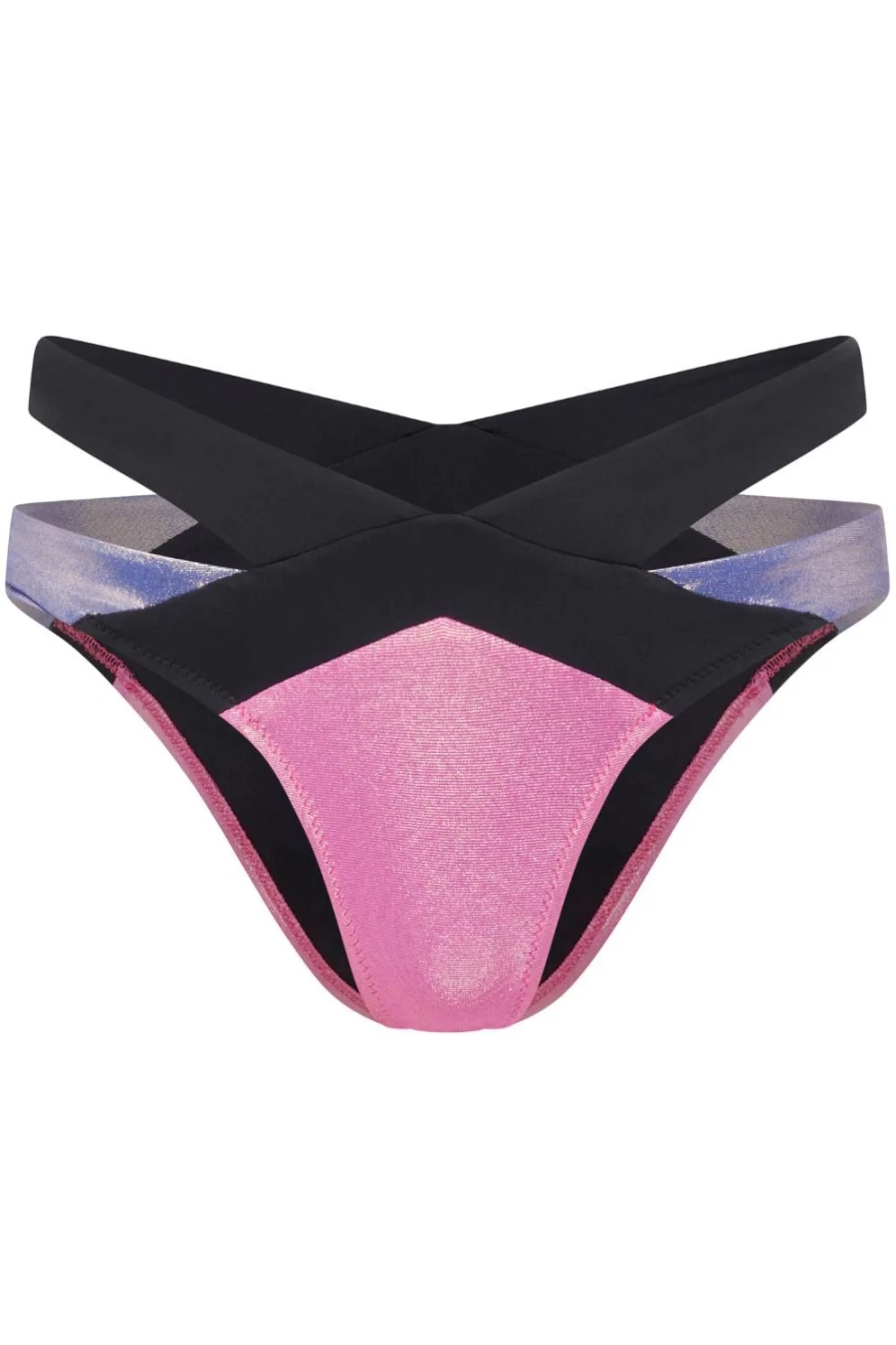 Agent Provocateur Mazzy Bikini Bottom - Pink & Cobalt High-Waist Swimwear for Women