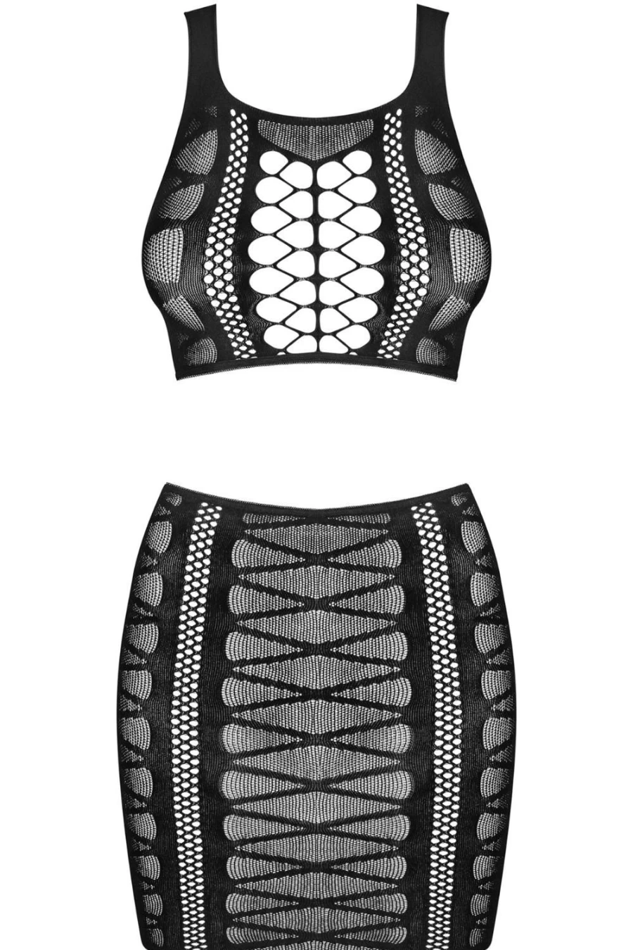 Obsessive Black K102 Knit Top and Skirt Set for Women