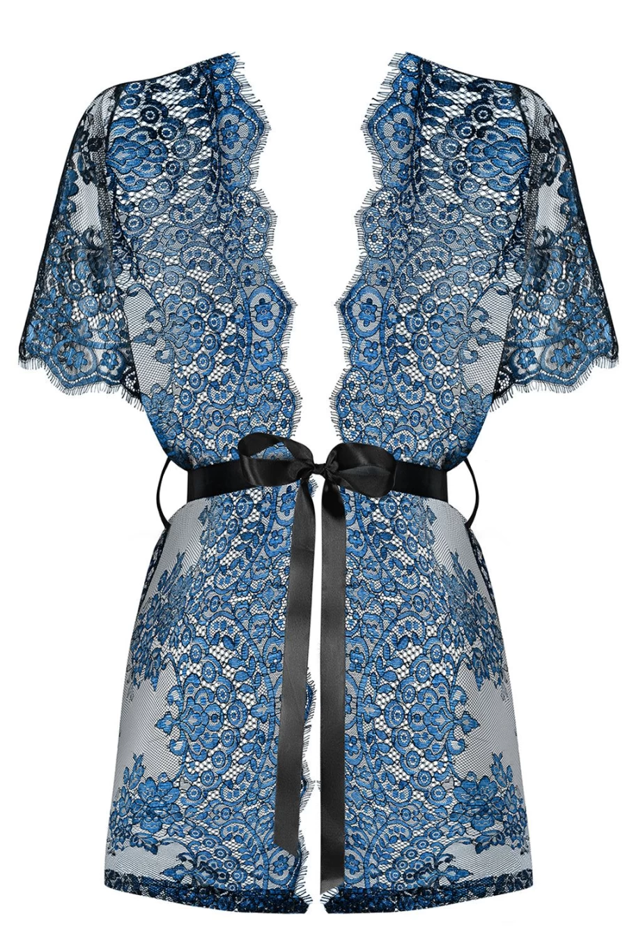 Obsessive Blue Yassmyne Robe for Women - Size L-XL (UK 12-14) - Luxurious Comfort & Elegant Design