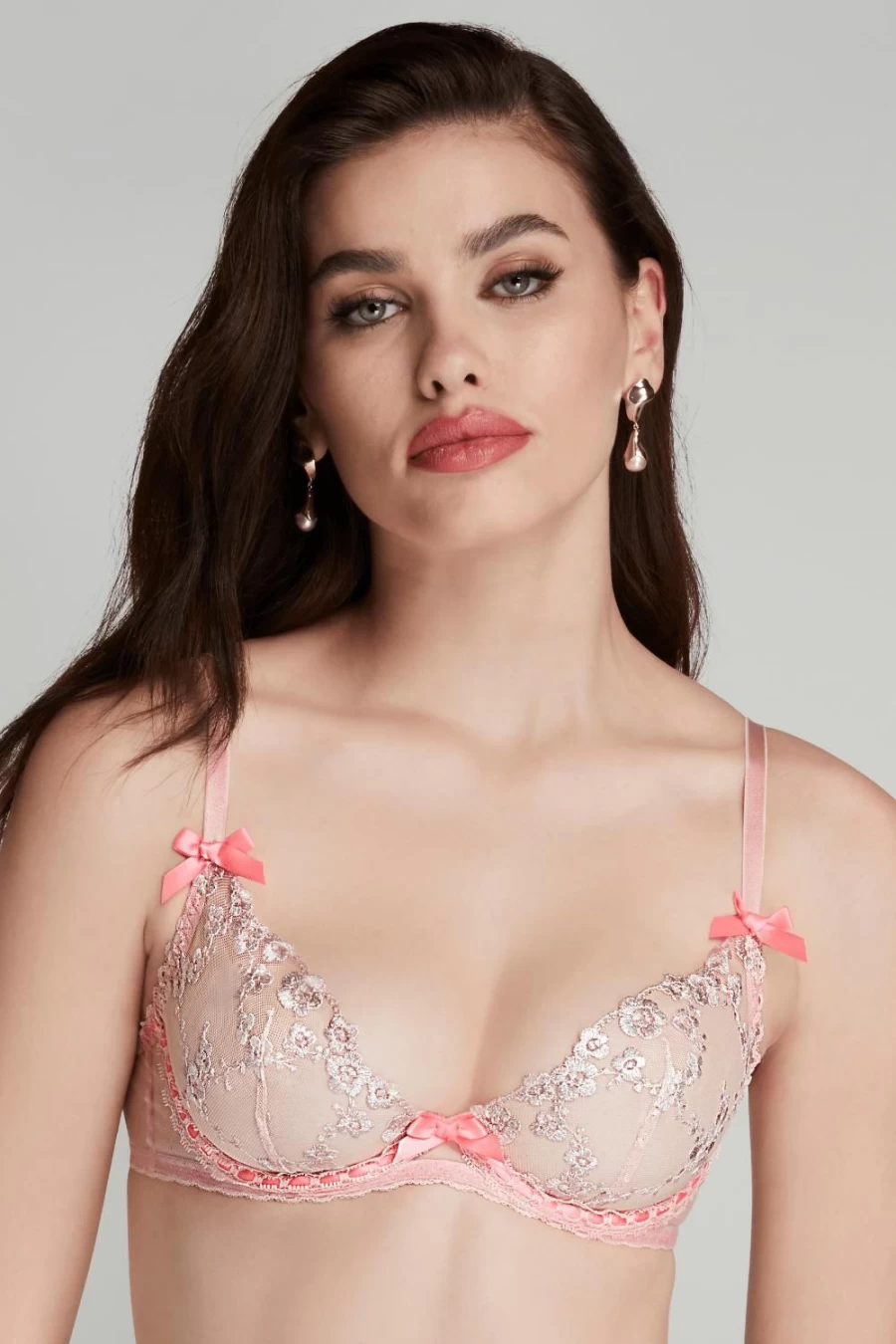 Agent Provocateur Adelie Plunge Underwired Bra in Pink - Lingerie for Women