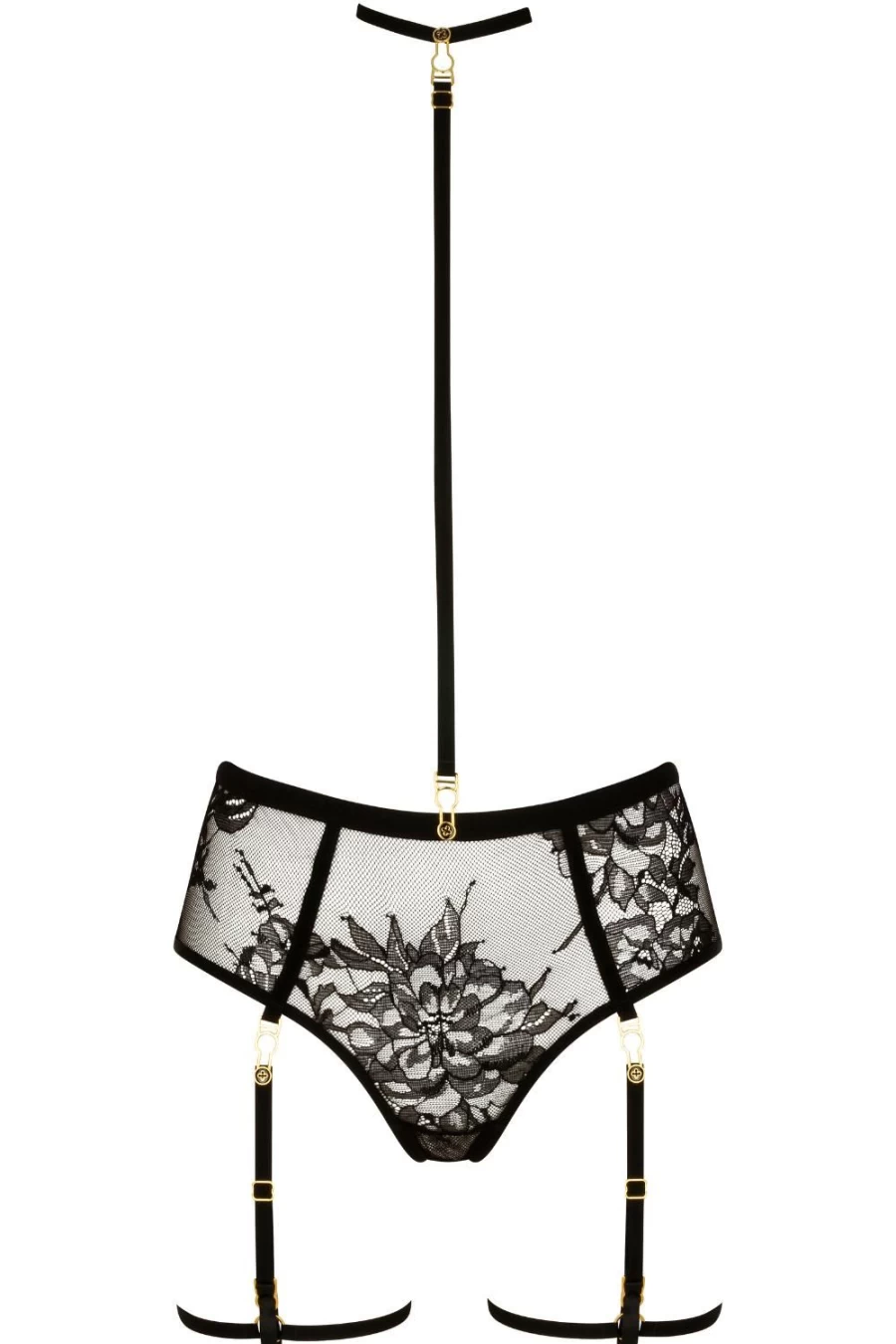 Atelier Amour Divine Promesse Black Open Harness Brief Lingerie