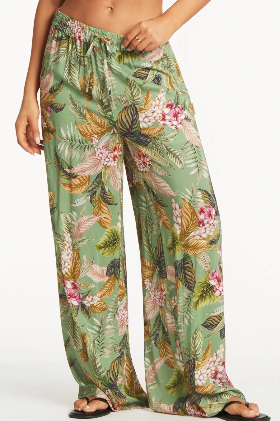 Sea Level Green Palazzo Beach Pants - Lost Paradise Style