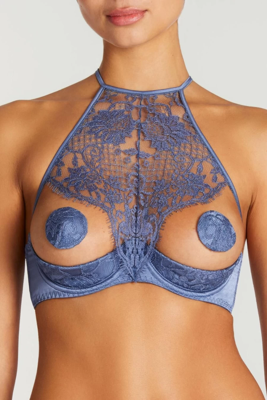 Coco de Mer Sky Blue Hera Quarter Cup Bra - Lingerie & Intimate Apparel