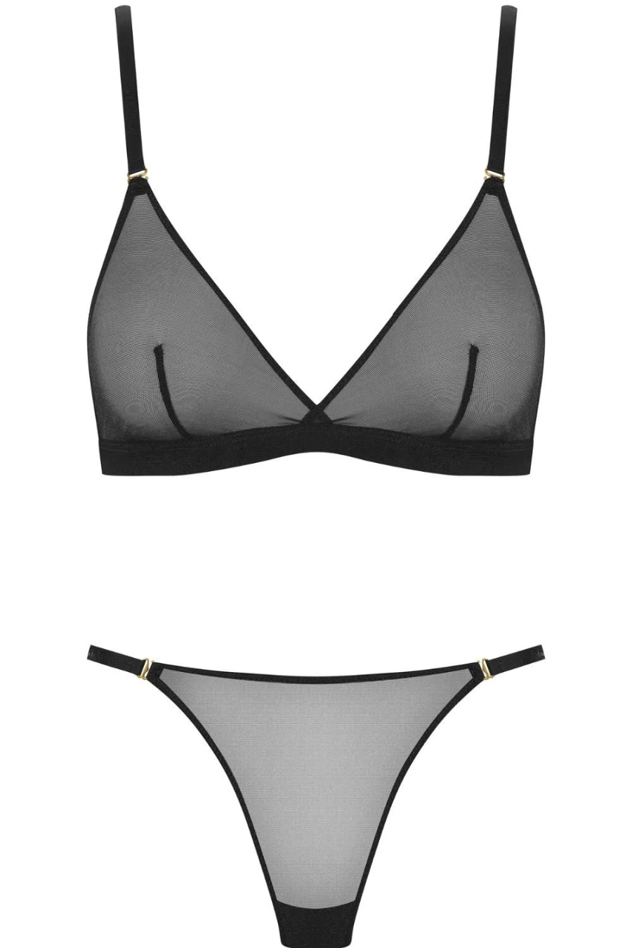 Maison Close Triangle Bra & Mini Thong Set - Lace Lingerie Bralette & G-String Panties