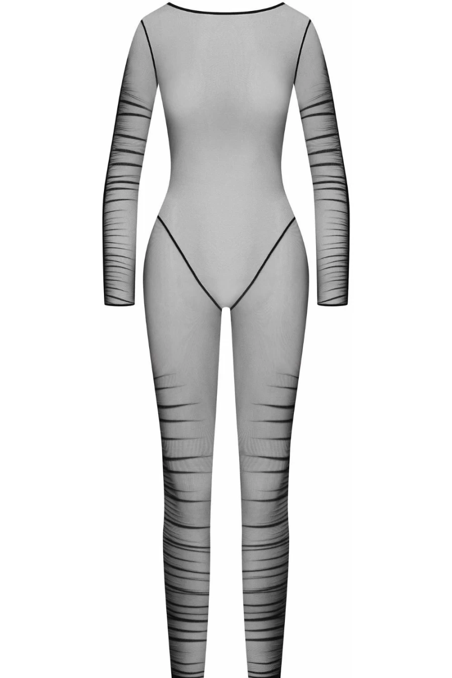 Maison Close Black Nuit Fauve Long Sleeve Catsuit with Naked Back Design