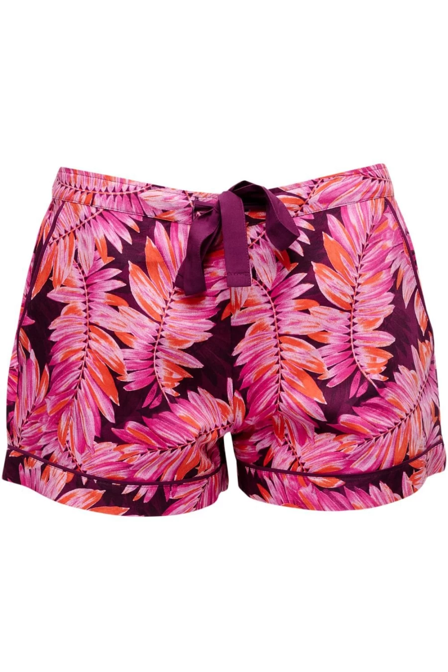 Cyberjammies Women's Magenta Mix Palm Leaf Print Shorts - Tropical Summer Shorts