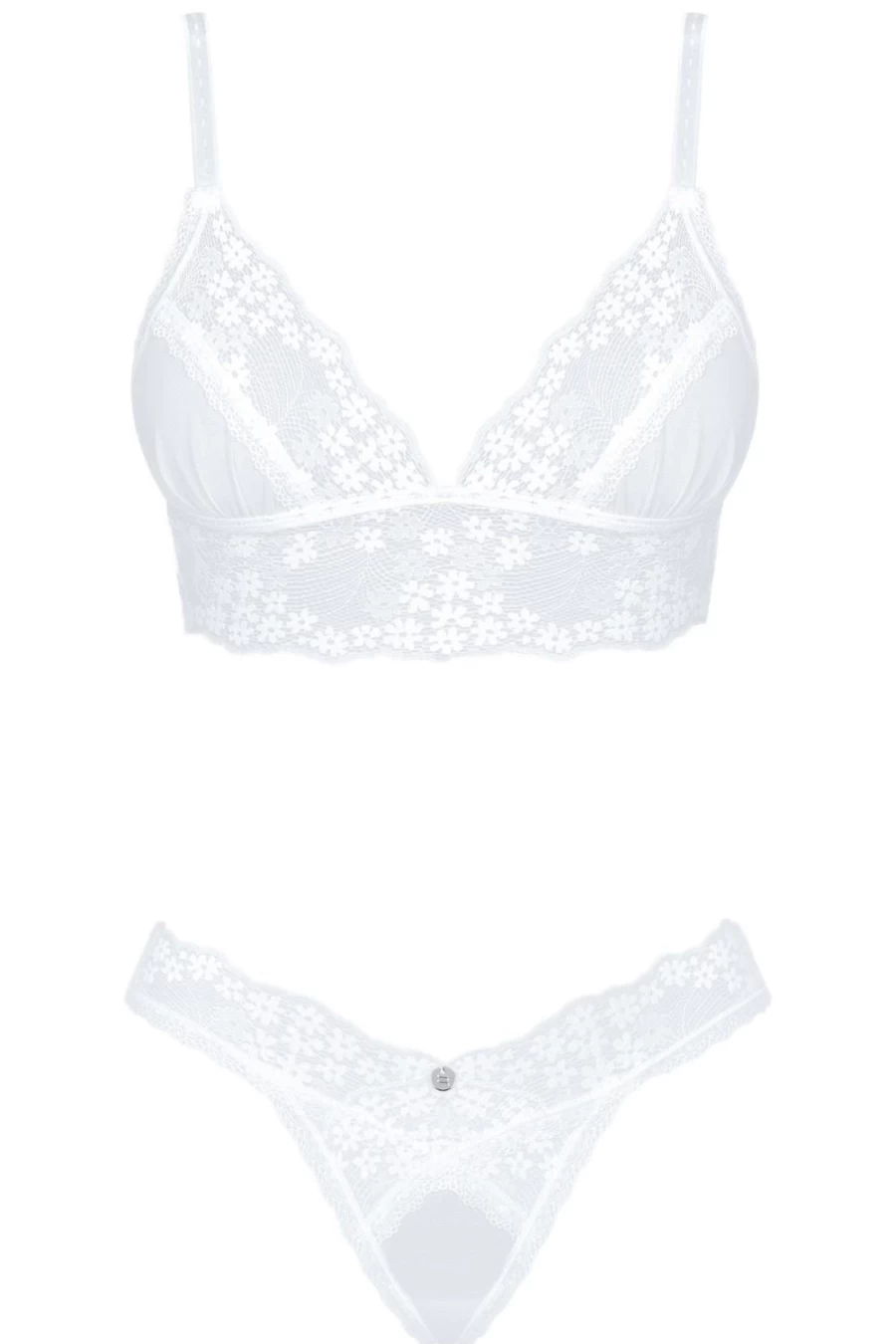 Obsessive White Heavenly Soft Bra & Thong Set - Comfortable Lingerie