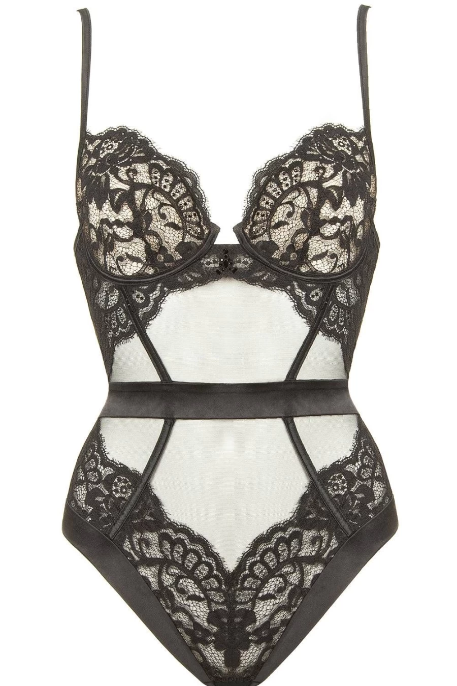 Prelude Black Marlene Underwired Brazilian Body Lingerie - Comfortable & Sexy Design