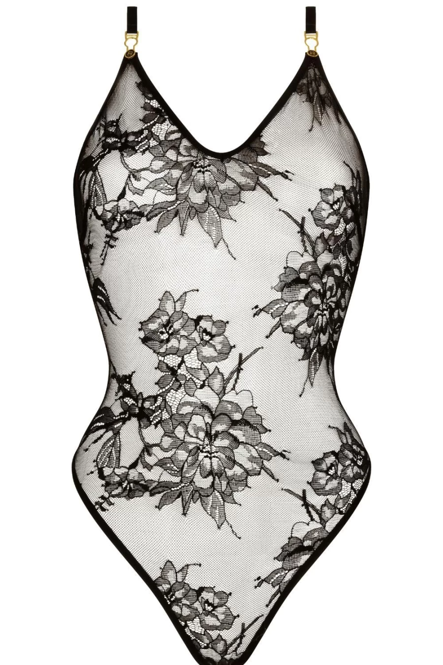 Atelier Amour Black Divine Promesse Thong Bodysuit - Lingerie Bodysuit for Women