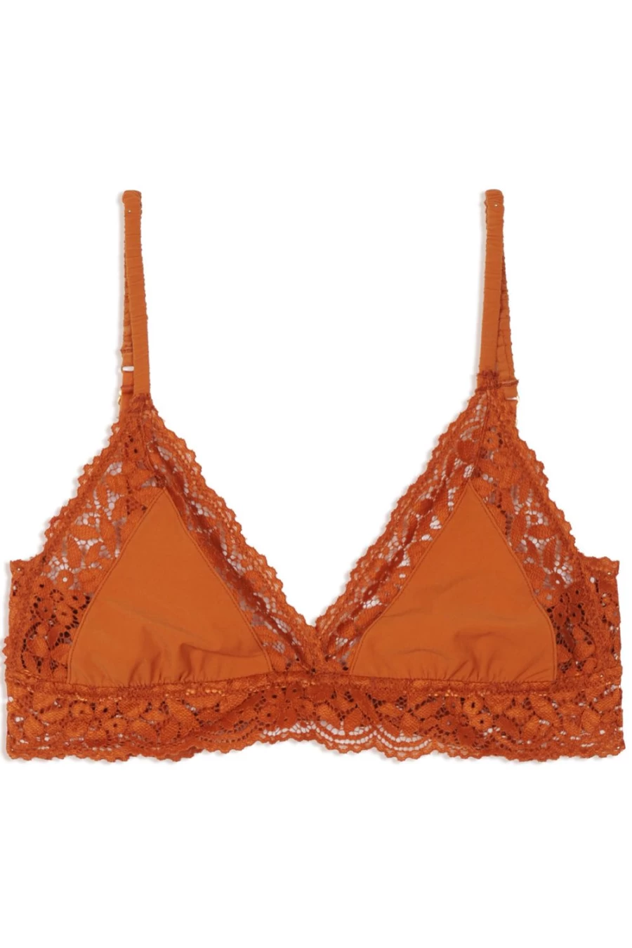 "Icone Bertille Triangle Bra in Caramel - Comfortable Lace Bralette for Women"