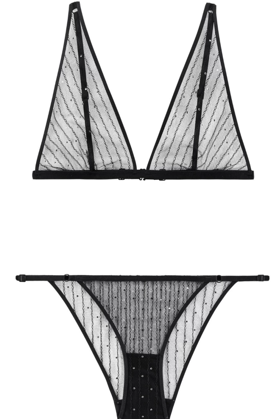 Aubade Nuit Etoilee Black Lace Bralette and Brief Set - Elegant French Lingerie