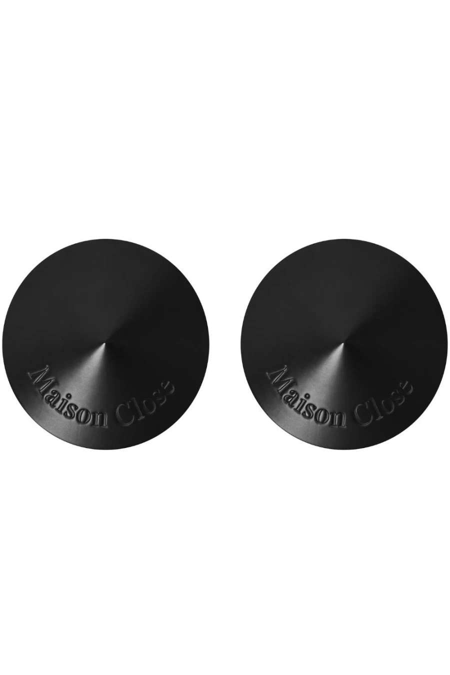 "Maison Close Matt Black Metal Pasties - Elegant Gothic Nipple Covers"
