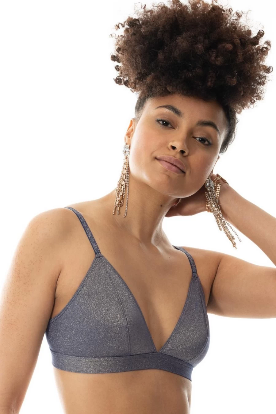 Mey Deep Shadow Poetry Luxe Triangle Bra - Women's Lace Underwire Bralette for Comfort and Support